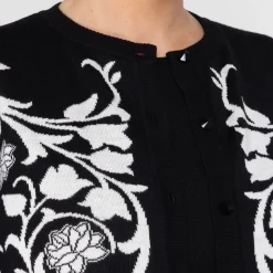 Discount Piero Moretti Knitted Intarsia Twinset Black and White