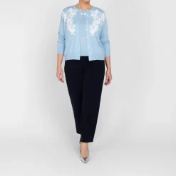 Clearance Piero Moretti Merino Applique Twinset Pale Blue