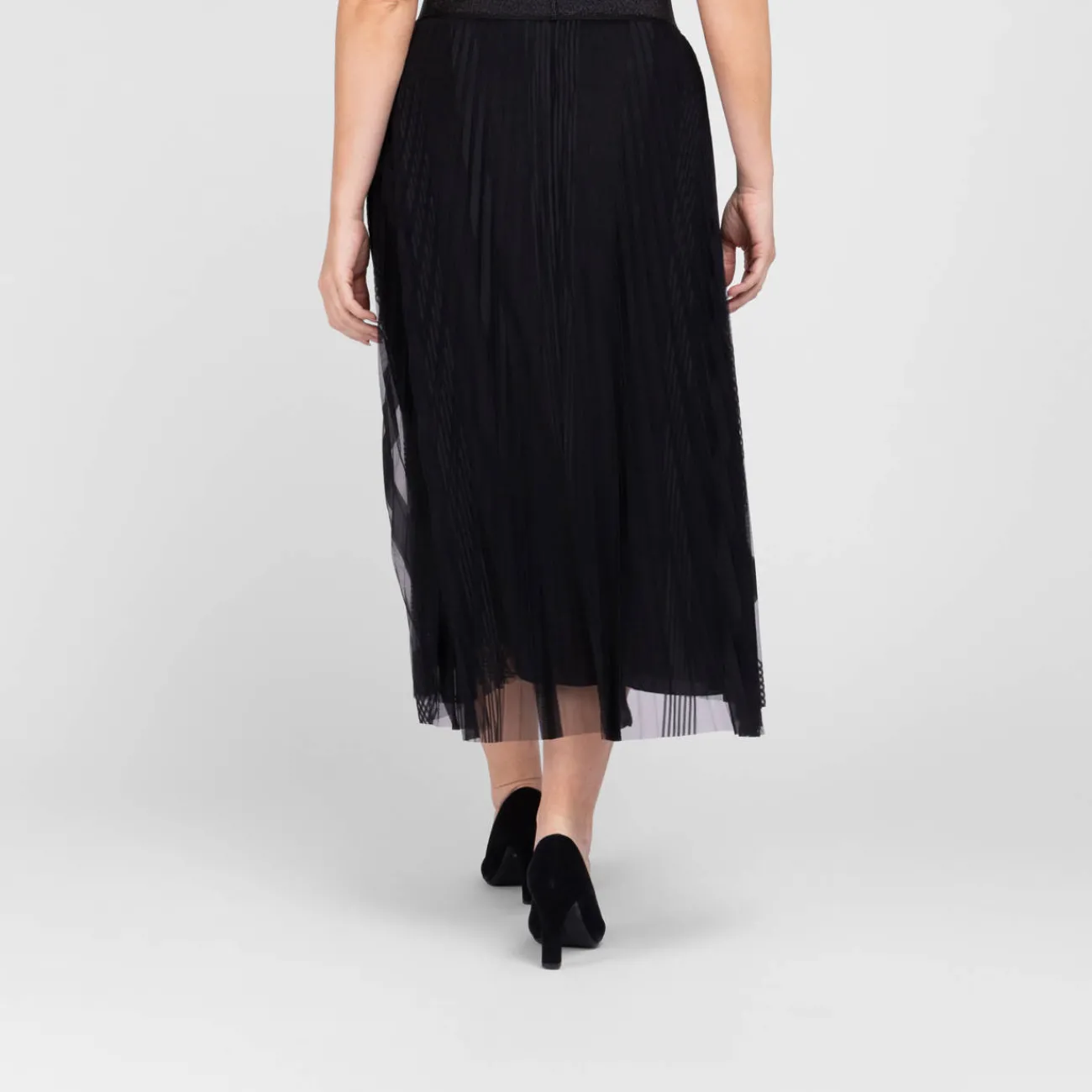 Discount Piero Moretti Mesh Pleated Skirt Black