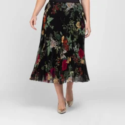 Hot Piero Moretti Pleated Printed Skirt Black