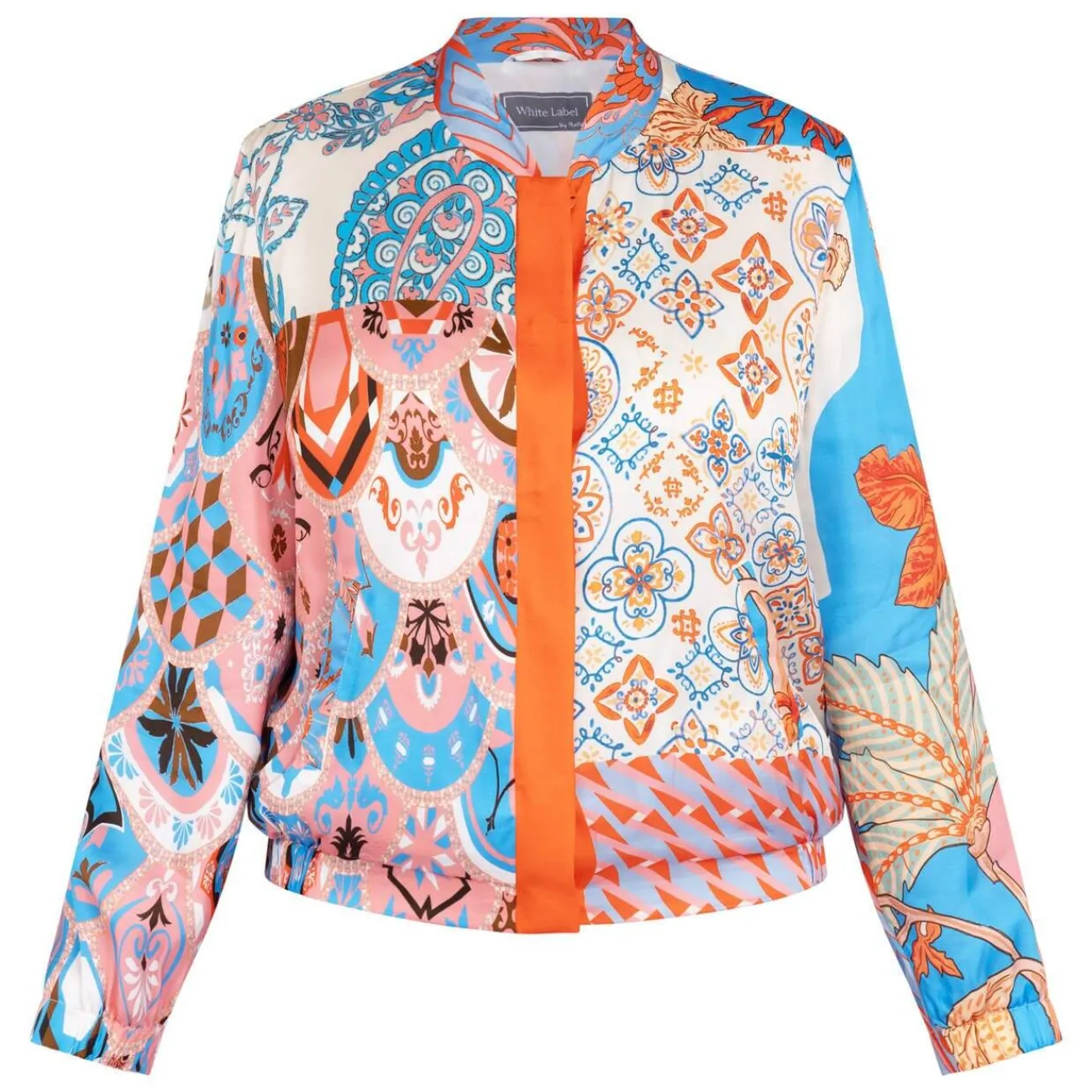 Clearance Rof Amo RoFa Patchwork Satin Bomber Jacket