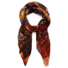 Clearance Salto Abstract Print Merino Wool Scarf Orange
