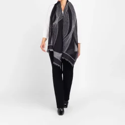 Online Salto Woven Merino Wool Scarf Black