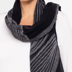 Online Salto Woven Merino Wool Scarf Black