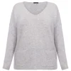 New Sandra Portelli Pure Cashmere Knitted Tunic Sweater Grey