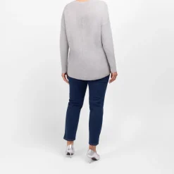 New Sandra Portelli Pure Cashmere Knitted Tunic Sweater Grey