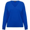 Outlet Sandra Portelli V-Neck Cashmere Knitted Tunic Cobalt Blue