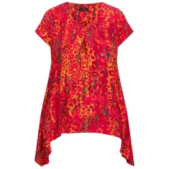 Hot Tia Animal Print Tunic Coral