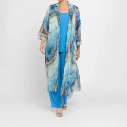 Discount Tia Pull On Satin Jersey Trousers Turquoise