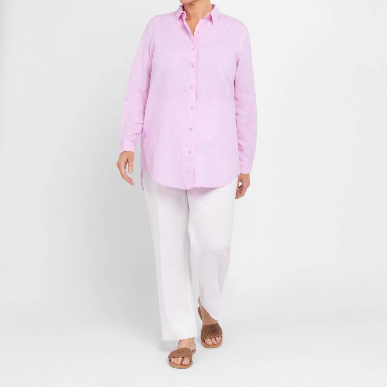 Hot Spanish Shirt Company Tinta & Bariloche Cotton Linen Shirt Pink