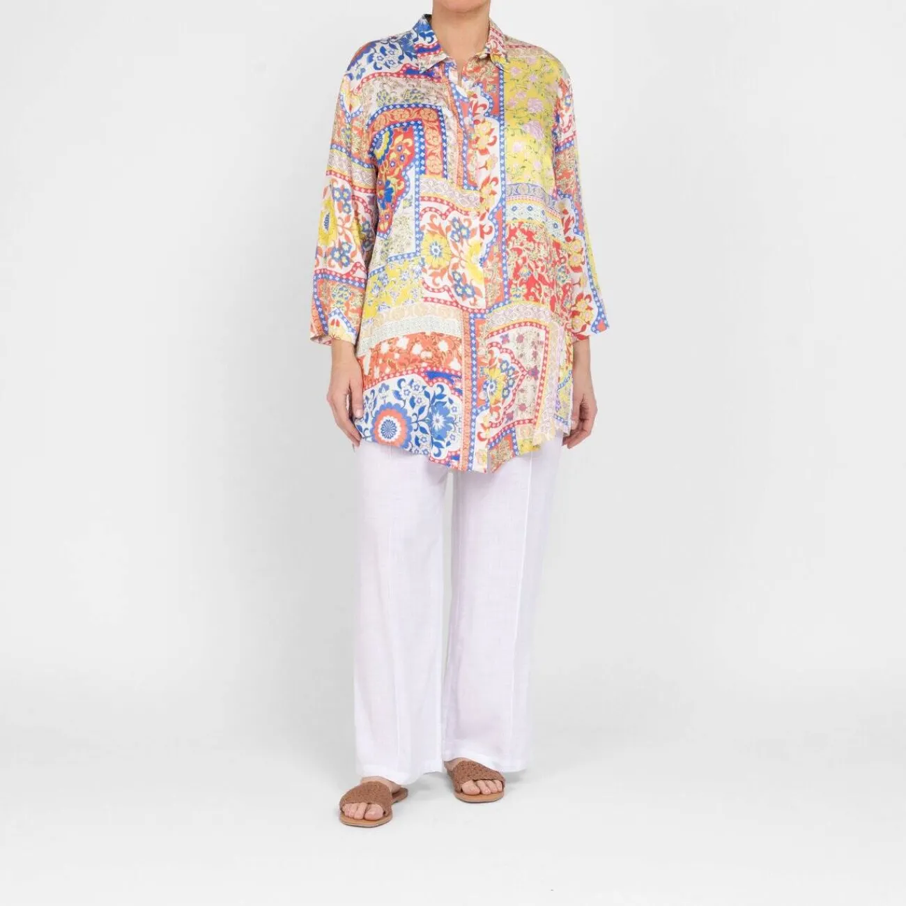 Outlet Spanish Shirt Company Tinta & Bariloche Tile Print Shirt Multi Colour
