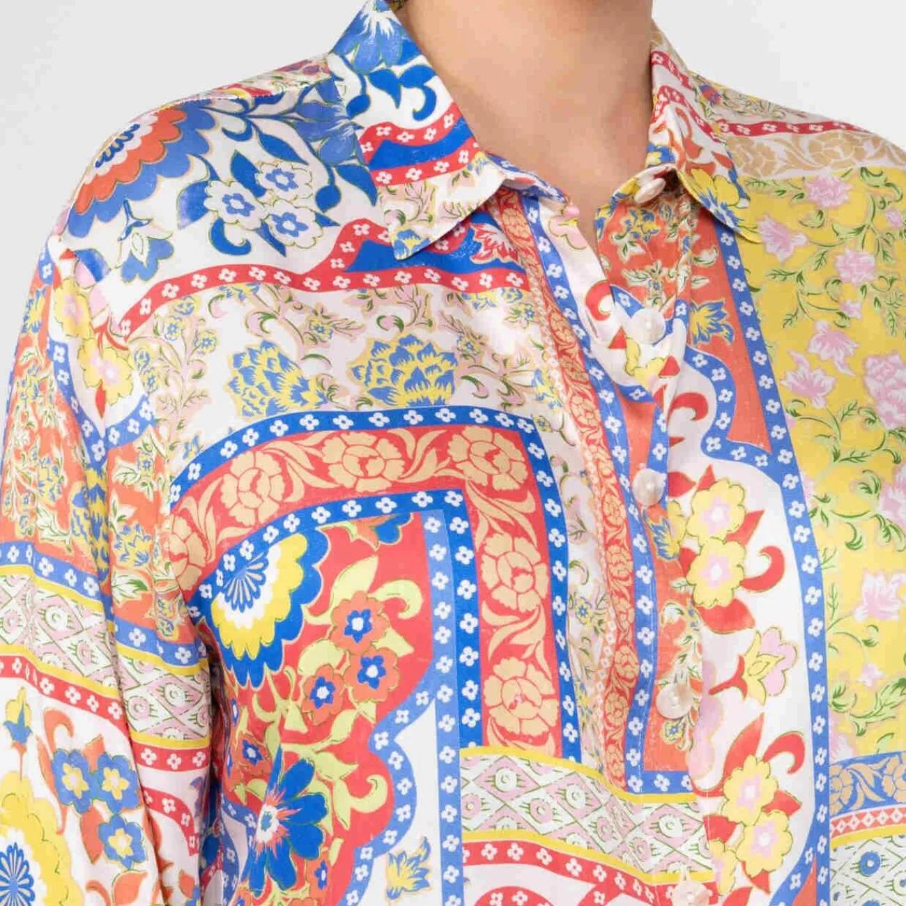 Outlet Spanish Shirt Company Tinta & Bariloche Tile Print Shirt Multi Colour