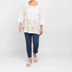 Outlet Verpass Floral Embroidered Tunic White