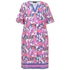 Best Verpass Floral Print Dress Pink and Blue