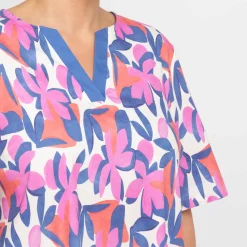 Best Verpass Floral Print Dress Pink and Blue