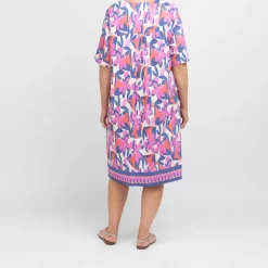 Best Verpass Floral Print Dress Pink and Blue