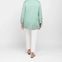Discount Verpass Knitted Tunic Sage Green