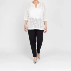 Clearance Verpass Mesh Effect Sweater White