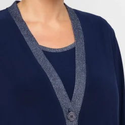 Discount Verpass Twinset Navy with Lurex Trim