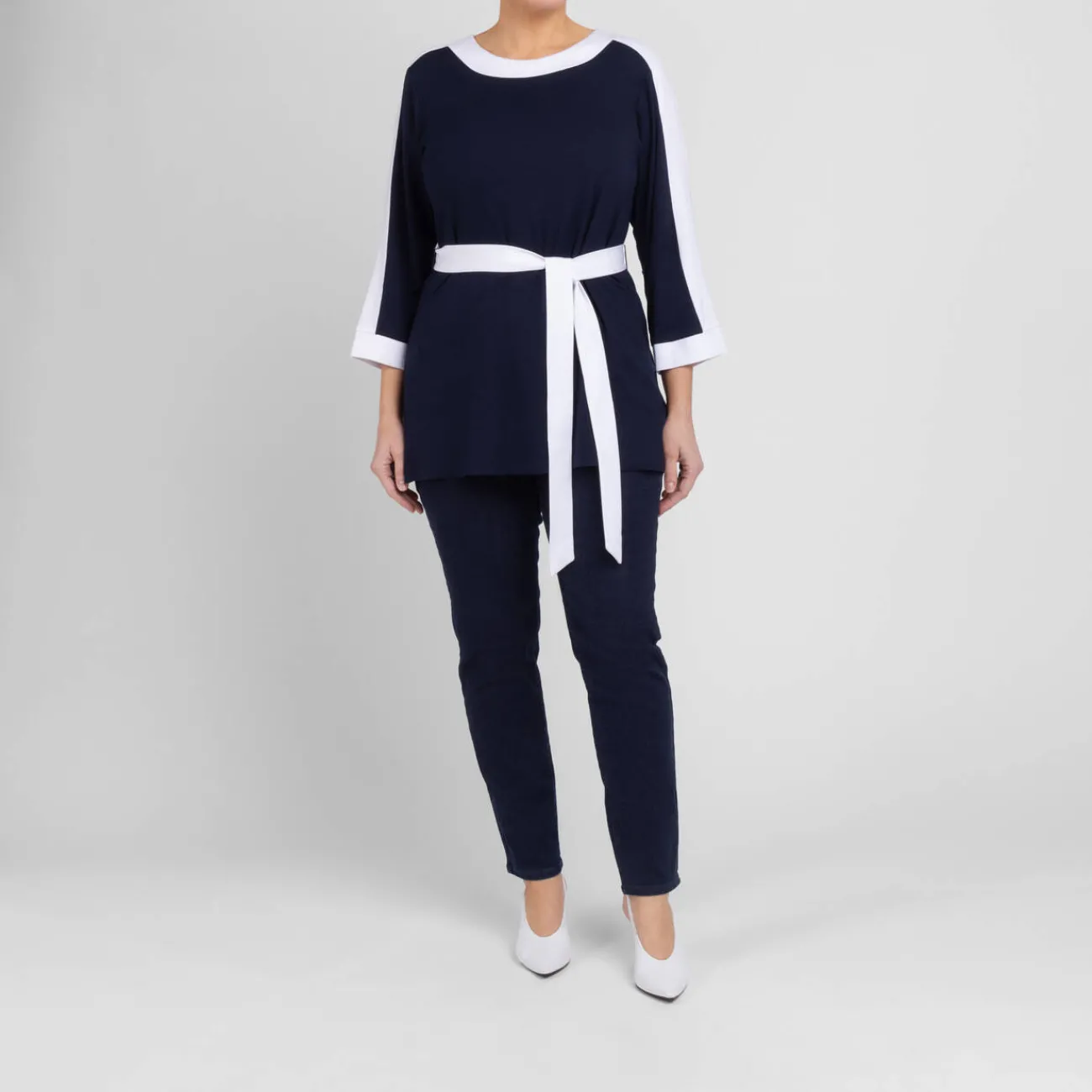 Clearance Yoek Belted Tunic Navy