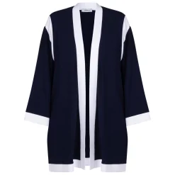 Best Yoek Jersey Cardigan Navy White Tipping