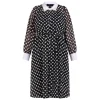Online Yoek Polka Dot Georgette Dress Black