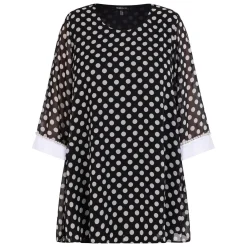 Best Yoek Polka Dot Tunic Black