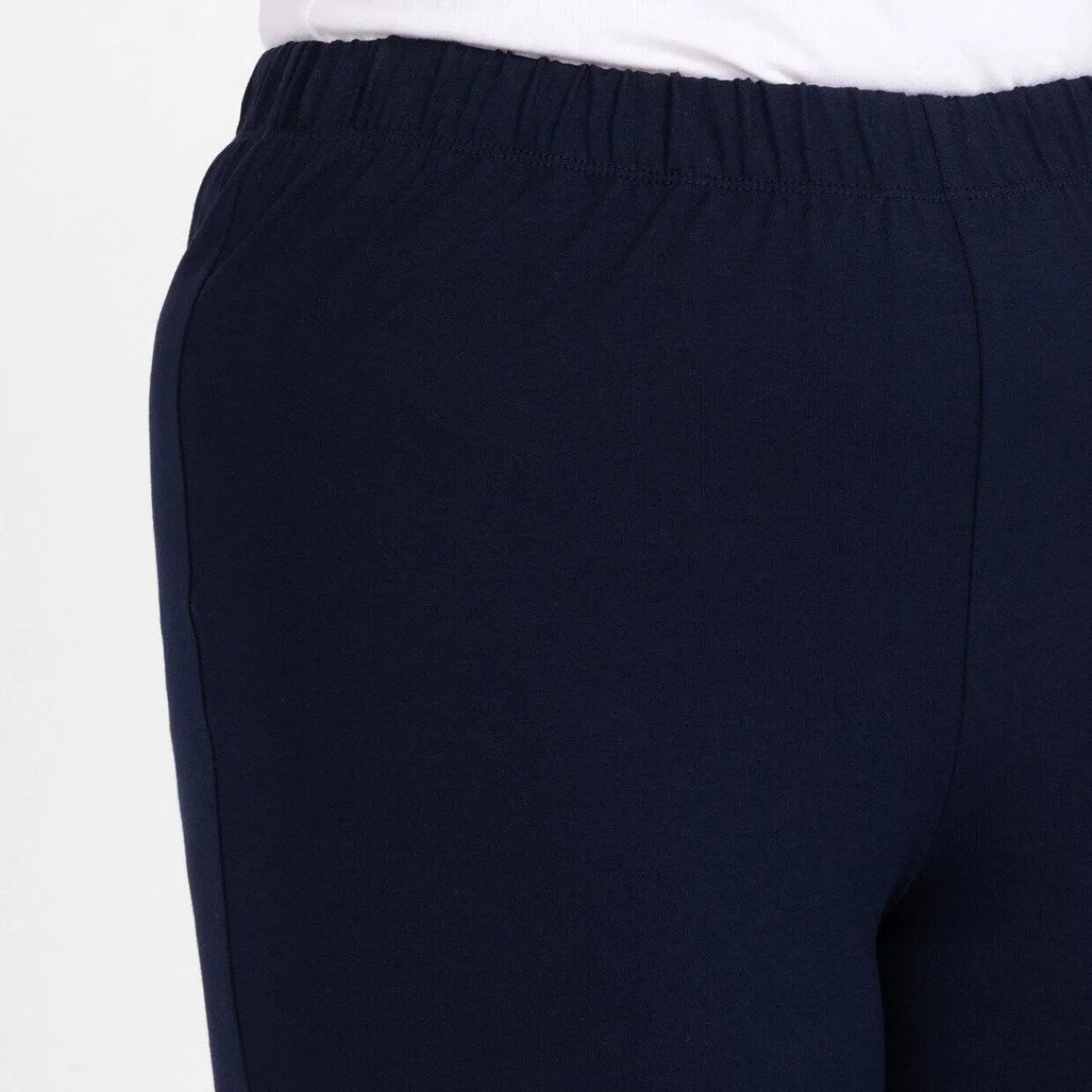 Sale Yoek Pull On Soft Jersey Trousers Navy