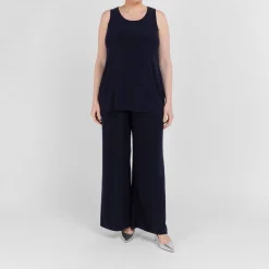 Outlet Yoek Satin Jersey Vest Navy