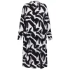 Clearance Yoek Shirt Dress Print Black and White